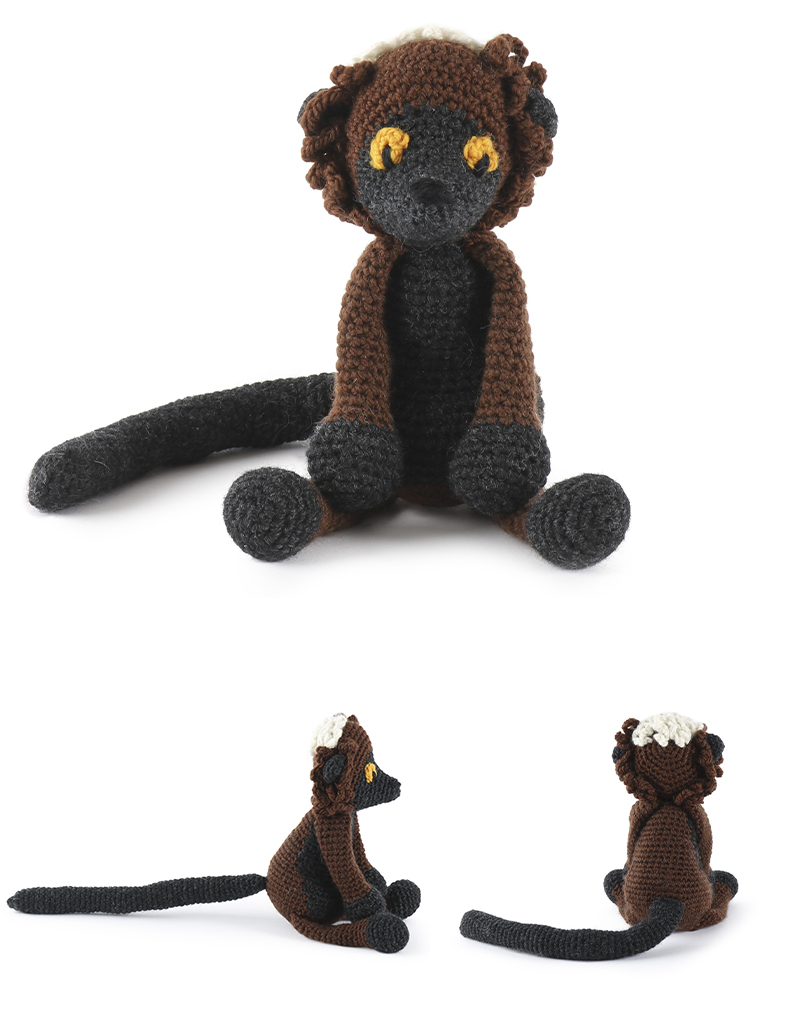 toft ed's animal Rocco the Red Ruffed Lemur amigurumi crochet